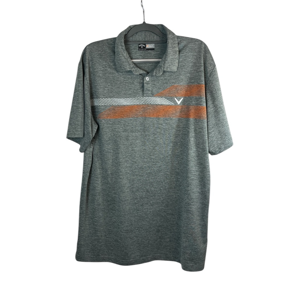 Callaway opti-dri men’s gray‎ short sleeve golf polo preformance shirt size xxl